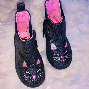 Fun Black Glitter Booties.